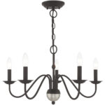 5 Light Black Chandelier with Steel base material-Lighting LumensChandeliers