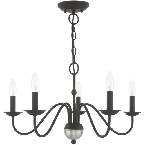 5 Light Black Chandelier with Steel base material-Lighting LumensChandeliers