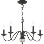 5 Light Black Chandelier with Steel base material-Lighting LumensChandeliers