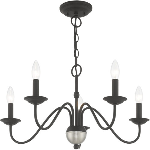 5 Light Black Chandelier with Steel base material-Lighting LumensChandeliers