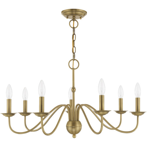 7 Light Antique Brass Chandelier with Steel base material-Lighting LumensChandeliers