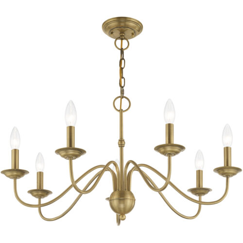 7 Light Antique Brass Chandelier with Steel base material-Lighting LumensChandeliers