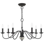 7 Light Black Chandelier with Steel base material-Lighting LumensChandeliers