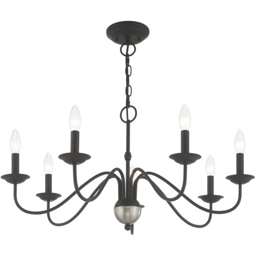 7 Light Black Chandelier with Steel base material-Lighting LumensChandeliers