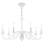 7 Light Antique White Chandelier with Steel base material-Lighting LumensChandeliers