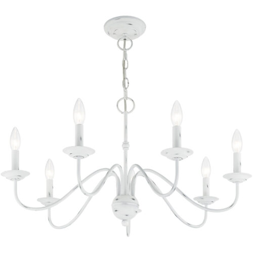 7 Light Antique White Chandelier with Steel base material-Lighting LumensChandeliers