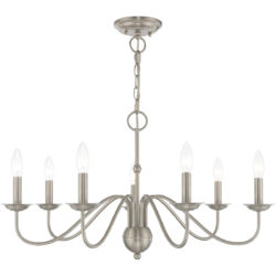 7 Light Brushed Nickel Chandelier with Steel base material-Lighting LumensChandeliers