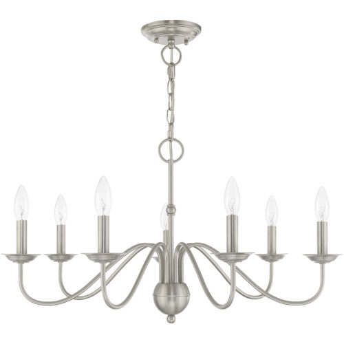 7 Light Brushed Nickel Chandelier with Steel base material-Lighting LumensChandeliers