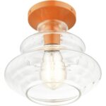 52830-77 1 Light Shiny Orange Semi-Flush-Lighting LumensSemi Flush