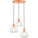 52833-77 3 Light Shiny Orange Pendant Chandelier-Lighting LumensChandeliers