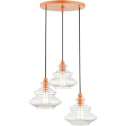 52833-77 3 Light Shiny Orange Pendant Chandelier-Lighting LumensChandeliers