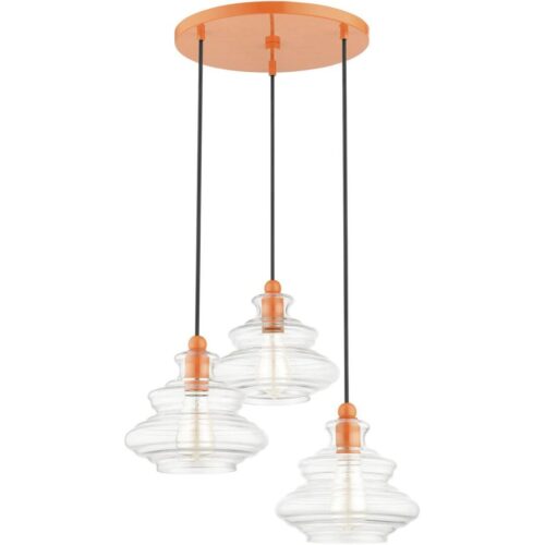 52833-77 3 Light Shiny Orange Pendant Chandelier-Lighting LumensChandeliers