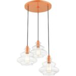 52833-77 3 Light Shiny Orange Pendant Chandelier-Lighting LumensChandeliers