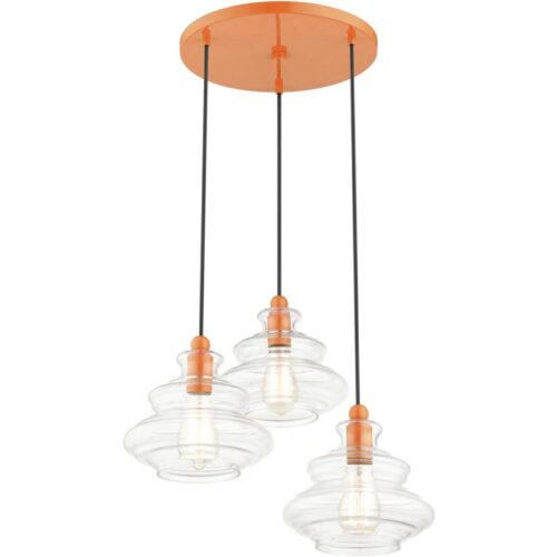 52833-77 3 Light Shiny Orange Pendant Chandelier-Lighting LumensChandeliers