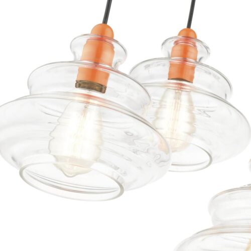 52833-77 3 Light Shiny Orange Pendant Chandelier-Lighting LumensChandeliers