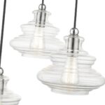 52833-91 3 Light Brushed Nickel Pendant Chandelier with Chrome Finish Accents-Lighting LumensChandeliers