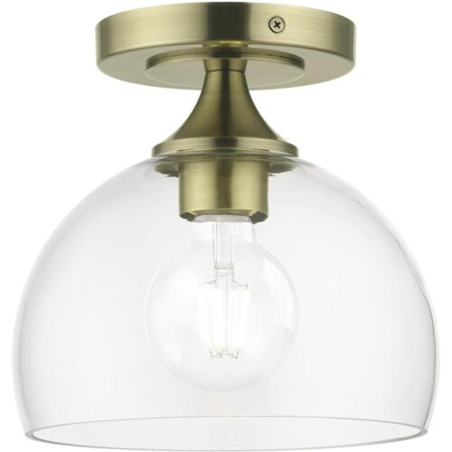 53640-01 1 Light Antique Brass Semi-Flush-Lighting LumensSemi Flush