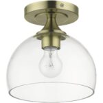 53640-01 1 Light Antique Brass Semi-Flush-Lighting LumensSemi Flush