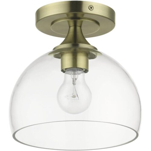 53640-01 1 Light Antique Brass Semi-Flush-Lighting LumensSemi Flush