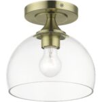 53640-01 1 Light Antique Brass Semi-Flush-Lighting LumensSemi Flush