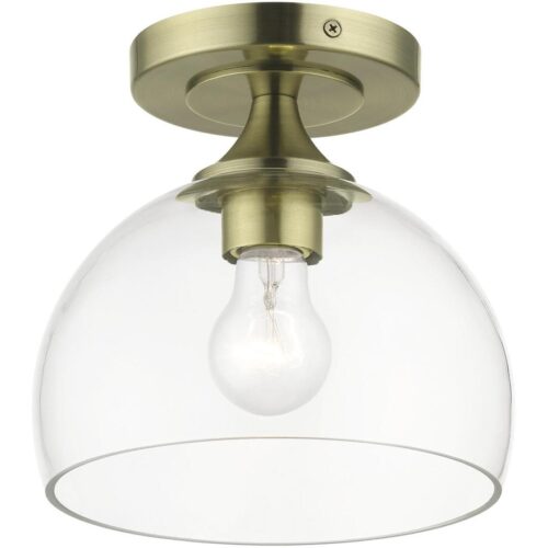 53640-01 1 Light Antique Brass Semi-Flush-Lighting LumensSemi Flush