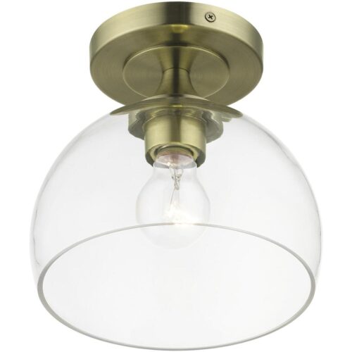 53640-01 1 Light Antique Brass Semi-Flush-Lighting LumensSemi Flush