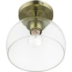 53640-01 1 Light Antique Brass Semi-Flush-Lighting LumensSemi Flush