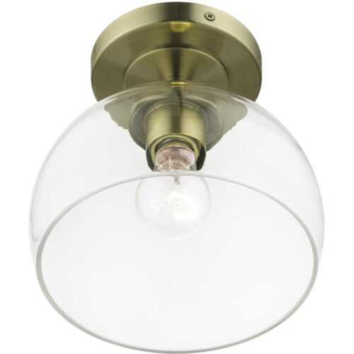 53640-01 1 Light Antique Brass Semi-Flush-Lighting LumensSemi Flush