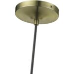 53641-01 1 Light Antique Brass Glass Pendant with Polished Brass Finish Accents-Lighting LumensPendant Lights