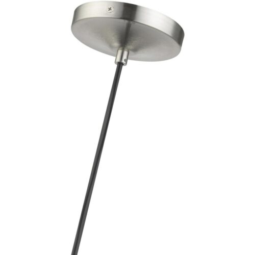 53641-91 1 Light Brushed Nickel Glass Pendant with Polished Chrome Finish Accents-Lighting LumensPendant Lights