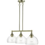 53643-01 3 Light Antique Brass Linear Chandelier-Lighting LumensChandeliers