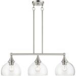 53643-91 3 Light Brushed Nickel Linear Chandelier-Lighting LumensChandeliers