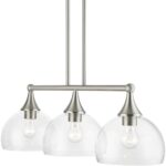 53643-91 3 Light Brushed Nickel Linear Chandelier-Lighting LumensChandeliers