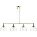 53644-01 4 Light Antique Brass Large Linear Chandelier-Lighting LumensChandeliers