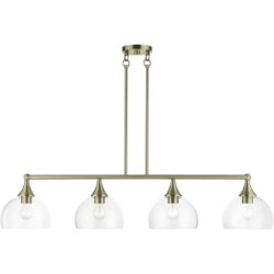 53644-01 4 Light Antique Brass Large Linear Chandelier-Lighting LumensChandeliers