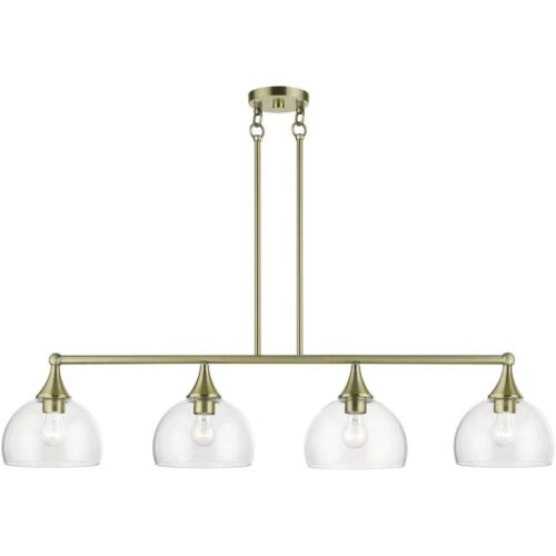 53644-01 4 Light Antique Brass Large Linear Chandelier-Lighting LumensChandeliers