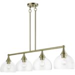 53644-01 4 Light Antique Brass Large Linear Chandelier-Lighting LumensChandeliers