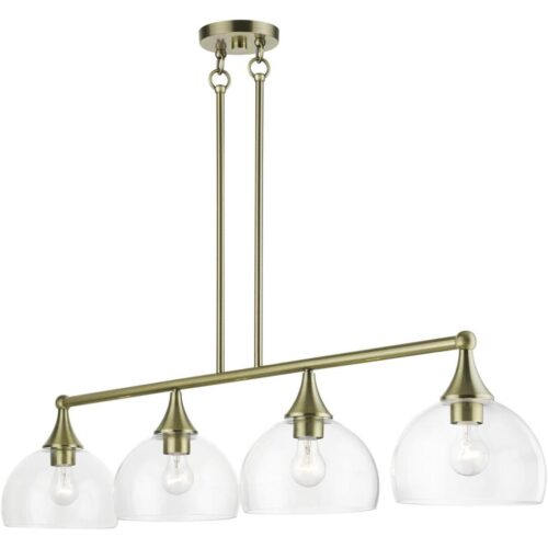 53644-01 4 Light Antique Brass Large Linear Chandelier-Lighting LumensChandeliers