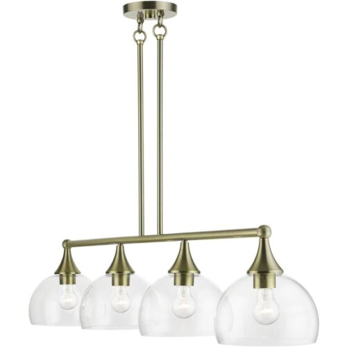 53644-01 4 Light Antique Brass Large Linear Chandelier-Lighting LumensChandeliers