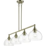 53644-01 4 Light Antique Brass Large Linear Chandelier-Lighting LumensChandeliers