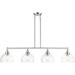 53644-91 4 Light Brushed Nickel Large Linear Chandelier-Lighting LumensChandeliers