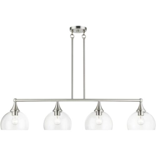 53644-91 4 Light Brushed Nickel Large Linear Chandelier-Lighting LumensChandeliers