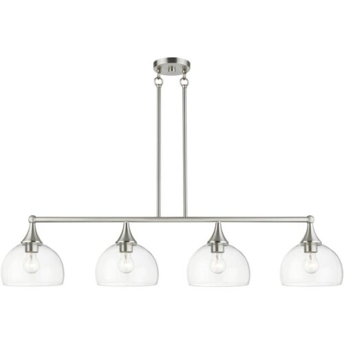 53644-91 4 Light Brushed Nickel Large Linear Chandelier-Lighting LumensChandeliers