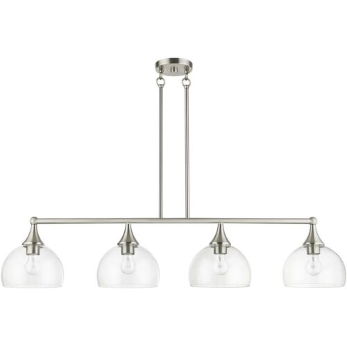 53644-91 4 Light Brushed Nickel Large Linear Chandelier-Lighting LumensChandeliers