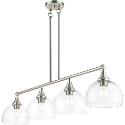 53644-91 4 Light Brushed Nickel Large Linear Chandelier-Lighting LumensChandeliers