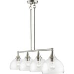 53644-91 4 Light Brushed Nickel Large Linear Chandelier-Lighting LumensChandeliers