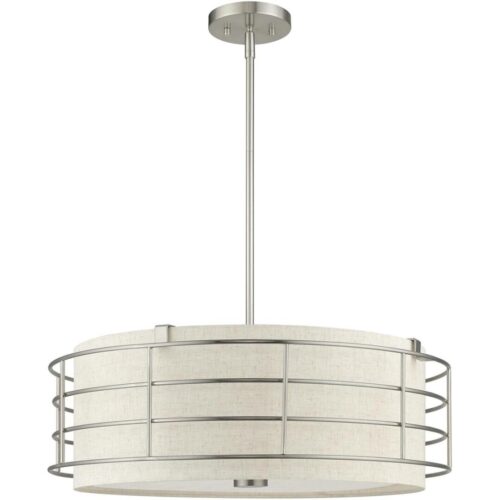 55115-91 5 Light Brushed Nickel Pendant Chandelier-Lighting LumensChandeliers