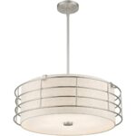 55115-91 5 Light Brushed Nickel Pendant Chandelier-Lighting LumensChandeliers