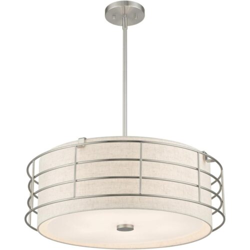 55115-91 5 Light Brushed Nickel Pendant Chandelier-Lighting LumensChandeliers