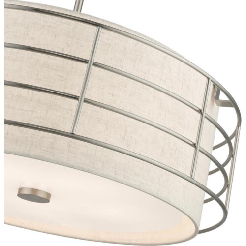 55115-91 5 Light Brushed Nickel Pendant Chandelier-Lighting LumensChandeliers